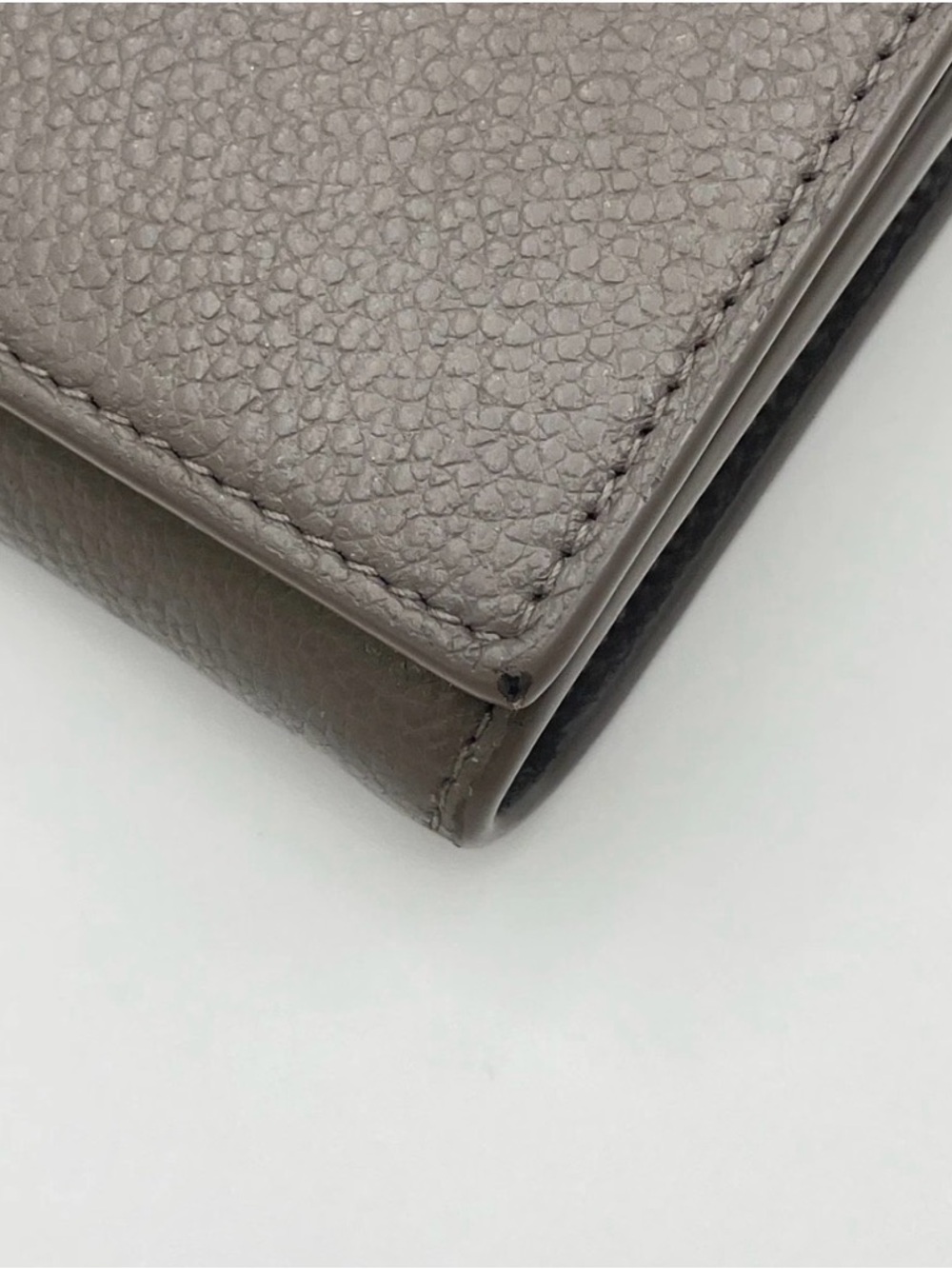 Auth Saint Laurent YSL Logo Cassandra Leather Gray Long Wallet With box& dustbag - Picture 7 of 14